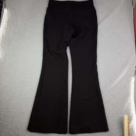 ZARA WOMAN Black Trousers High Waist Flared Leg Career Pants Size L (W: 34 L:34) - Picture 9 of 15